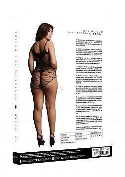 Contrast Net Teddy - Plus Size