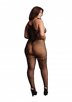 Duo Net High Neck Bodystocking - Plus Size
