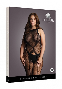 Crotchless Leopard Bodystocking - Plus Size