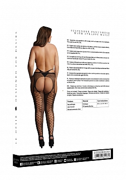 Suspender Pantyhose with Strappy Waist - Plus Size