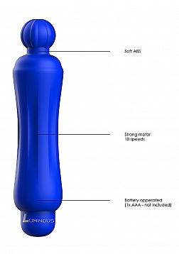 Demi - ABS Bullet With Silicone Sleeve - 10-Speeds - Royal Blue..