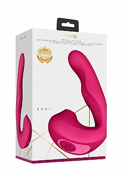 Zaki - Rechargeable Silicone Airwave - Pulse Wave - Vibrating G-Spot Vibrator - Pink..