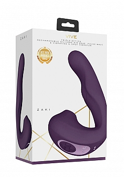 Zaki - Rechargeable Silicone Airwave - Pulse Wave - Vibrating G-Spot Vibrator - Purple..