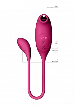 Quino - Rechargeable Silicone Airwave & Vibrating Egg Vibrator - Pink..