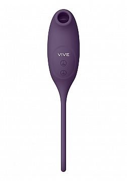 Quino - Rechargeable Silicone Airwave & Vibrating Egg Vibrator - Purple..