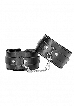Plush Bonded Leather Ankle Cuffs