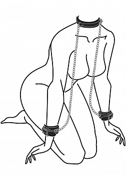 Bonded Leather Collar with Hand Cuffs 