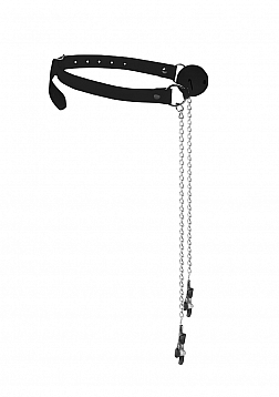Breathable Ball Gag with Nipple Clamps