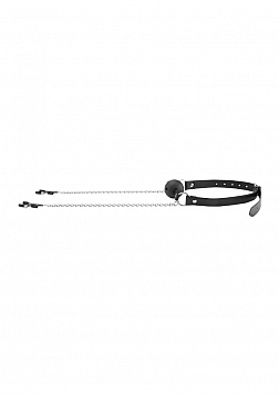 Breathable Ball Gag with Nipple Clamps