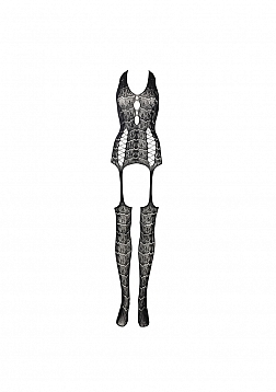 Lace Suspender Bodystocking - One Size