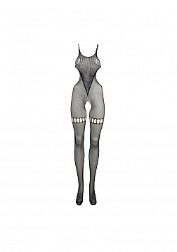 Net High Neck Bodystocking - One Size