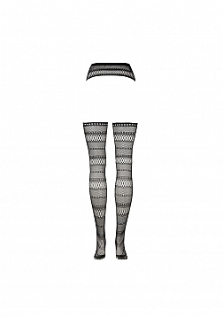 Suspender Striped Pantyhose - One Size