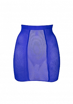 High-waist fishnet skirt - Blue - O/S