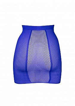 High-waist fishnet skirt - Blue - O/S