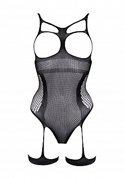 Open-cup strappy teddy - Black - O/S