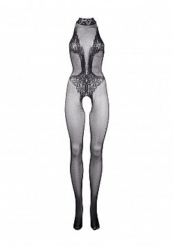 Fishnet and Lace Bodystocking - One Size