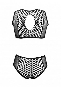 Duo Net Key-Hole Bra Set - One Size