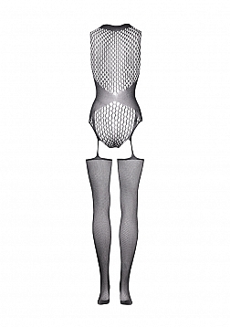 Contrast Suspender Bodystocking - One Size