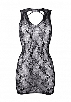 High Neck Lace Mini Dress - One Size