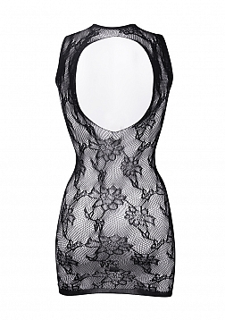 High Neck Lace Mini Dress - One Size