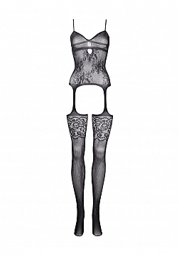 Suspender Rhinestone Bodystocking - One Size