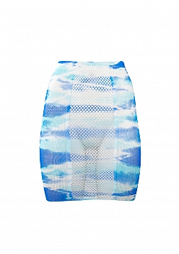 High-waist fishnet skirt & Dazzling Sticker - O/S
