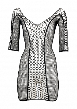 Duo Net Sleeved Mini Dress - One Size