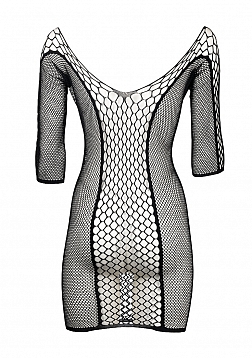 Duo Net Sleeved Mini Dress - One Size