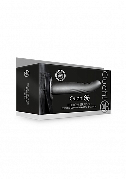 Textured Curved Hollow Strap-On - 8\