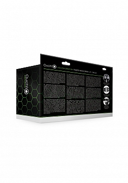 Glow in the Dark Ribbed Hollow Strap-On with Balls - 8\