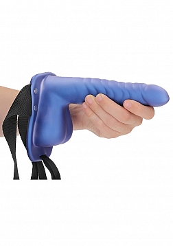 Ribbed Hollow Strap-On with Balls - 8\