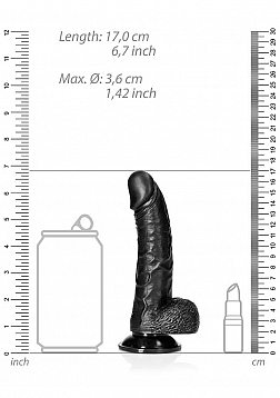 Curved Realistic Dildo with Balls and Suction Cup - 6\