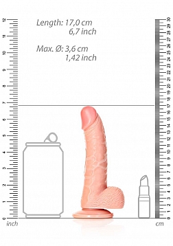 Curved Realistic Dildo with Balls and Suction Cup - 6\