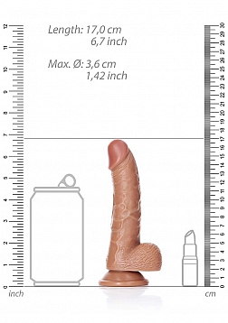 Curved Realistic Dildo with Balls and Suction Cup - 6\
