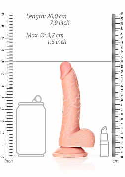 Curved Realistic Dildo with Balls and Suction Cup - 7\