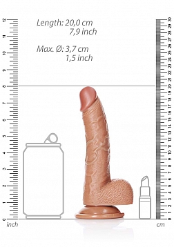 Curved Realistic Dildo with Balls and Suction Cup - 7\