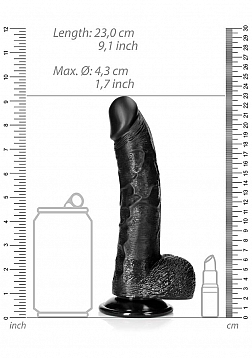 Curved Realistic Dildo with Balls and Suction Cup - 8\