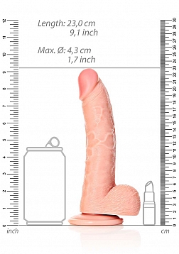 Curved Realistic Dildo with Balls and Suction Cup - 8\