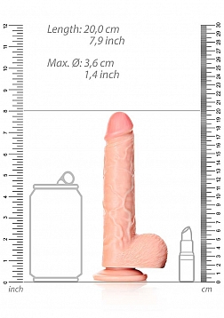 Straight Realistic Dildo with Balls and Suction Cup - 7\