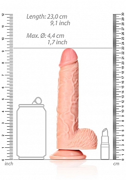 Straight Realistic Dildo with Balls and Suction Cup - 8\