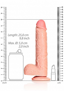 Straight Realistic Dildo with Balls and Suction Cup - 9\