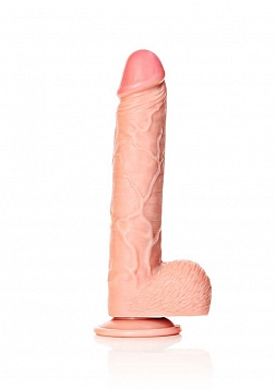 Straight Realistic Dildo with Balls and Suction Cup - 10\