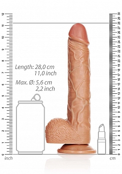 Straight Realistic Dildo with Balls and Suction Cup - 10\