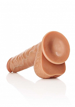 Straight Realistic Dildo with Balls and Suction Cup - 10\