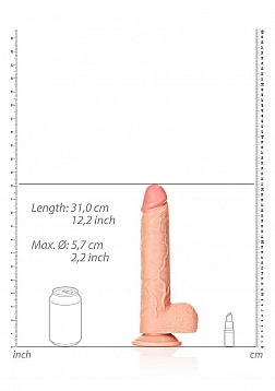 Straight Realistic Dildo with Balls and Suction Cup - 11\