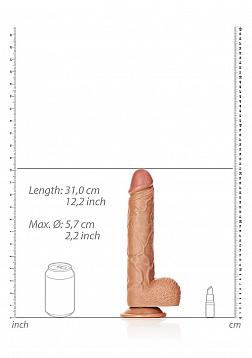 Straight Realistic Dildo with Balls and Suction Cup - 11\