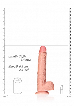 Straight Realistic Dildo with Balls and Suction Cup - 12\