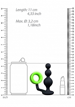 Beaded Butt Plug with Cockring - Glow in the Dark