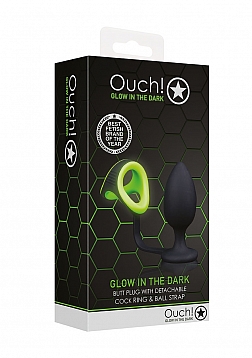 Butt Plug with Cockring & Ball Strap - Glow in the Dark