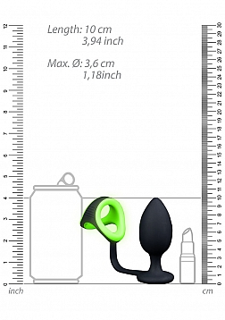 Butt Plug with Cockring & Ball Strap - Glow in the Dark